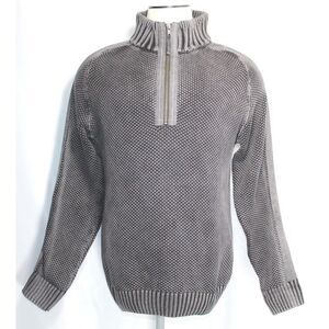 Carbon2Cobalt Sweater 1/4 Zip Mock Neck Gray Long Sleeve Pullover Mens Size Med‎